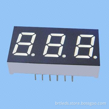 LED components of 3 digit 7-segment LED display, 0.4-inch green color, common cathode
